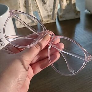 ♡♡♡ Plastic Rim Blue Light Transparent Pink Glasses